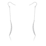 LUNA 0.5 CT CZ RHODIUM DELICATE MOON DROP EARRINGS - PIERGIORGIO CERRONI