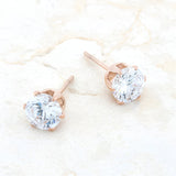 REIGN 3.4 CT CZ ROSE GOLD STUD EARRINGS - PIERGIORGIO CERRONI