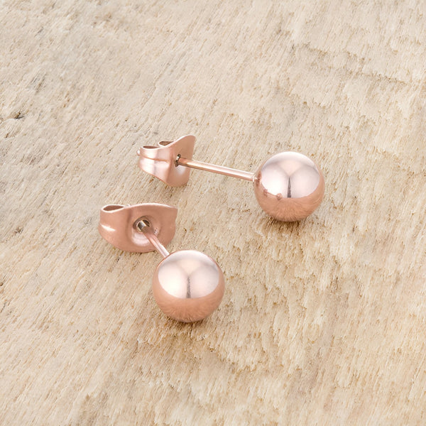 TANYA ROSE GOLD SPHERE STUD EARRINGS - PIERGIORGIO CERRONI