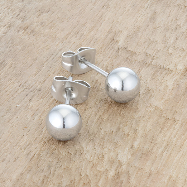 TINA RHODIUM SPHERE STUD EARRINGS - PIERGIORGIO CERRONI