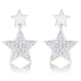 0.5 CT CZ RHODIUM STAR DROP EARRINGS - PIERGIORGIO CERRONI