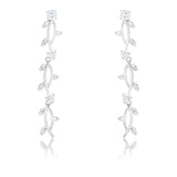 1.1 CT VINE DESIGN RHODIUM EARRINGS