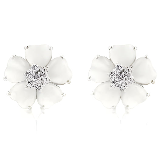WHITE FLOWER NOUVEAU EARRINGS