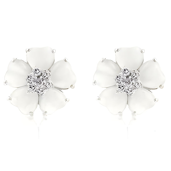 WHITE FLOWER NOUVEAU EARRINGS