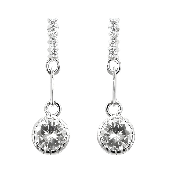 SIMPLE CUBIC ZIRCONIA DROP EARRINGS