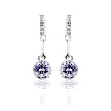 LAVENDER CUBIC ZIRCONIA DANGLE EARRINGS