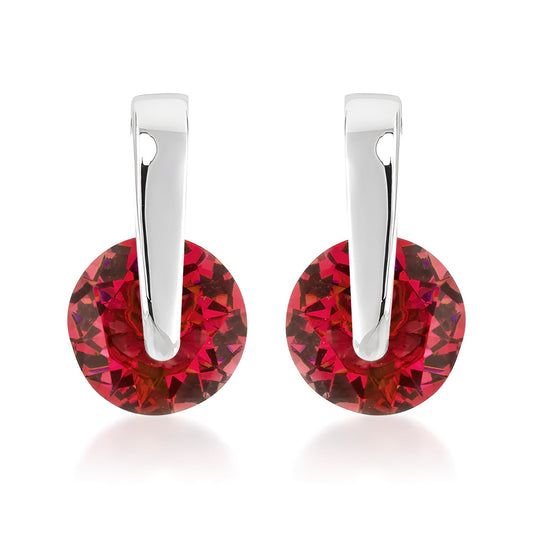 RED CZ ELEGANCE EARRINGS