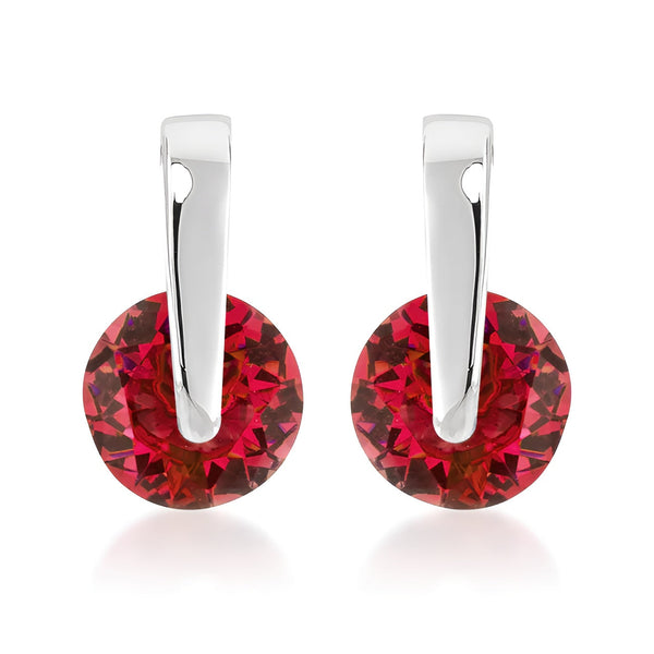 RED CZ ELEGANCE EARRINGS