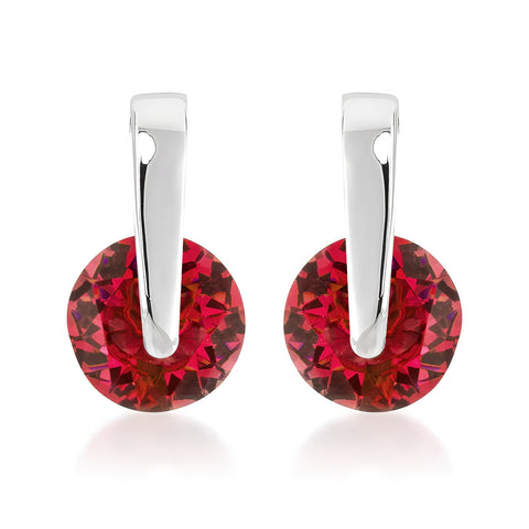 RED CZ ELEGANCE EARRINGS