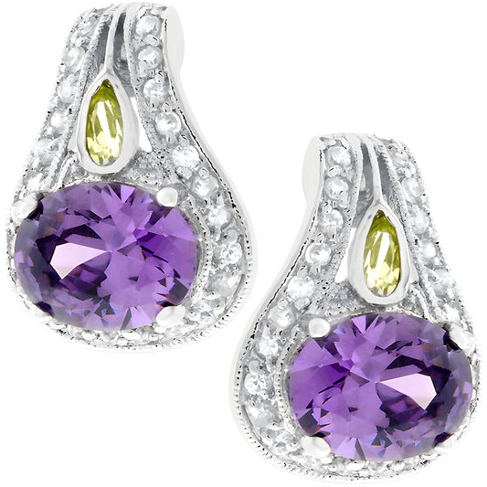 MAJESTIC AMETHYST CZ EARRINGS