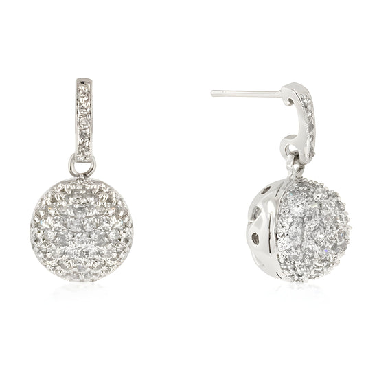 CZ BALL DANGLE EARRINGS