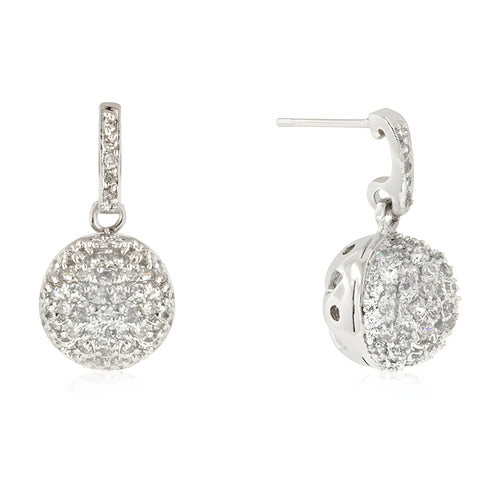 CZ BALL DANGLE EARRINGS