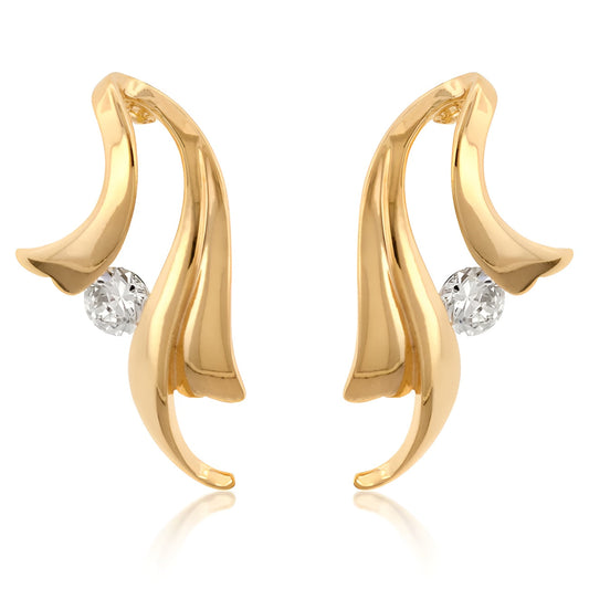 SOLITAIRE WINGED EARRINGS
