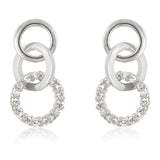 RHODIUM FINISH TRIPLET HOOPLET EARRINGS