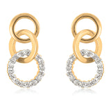 GOLDTONE FINISH TRIPLET HOOPLET EARRINGS