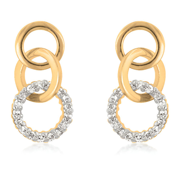 GOLDTONE FINISH TRIPLET HOOPLET EARRINGS