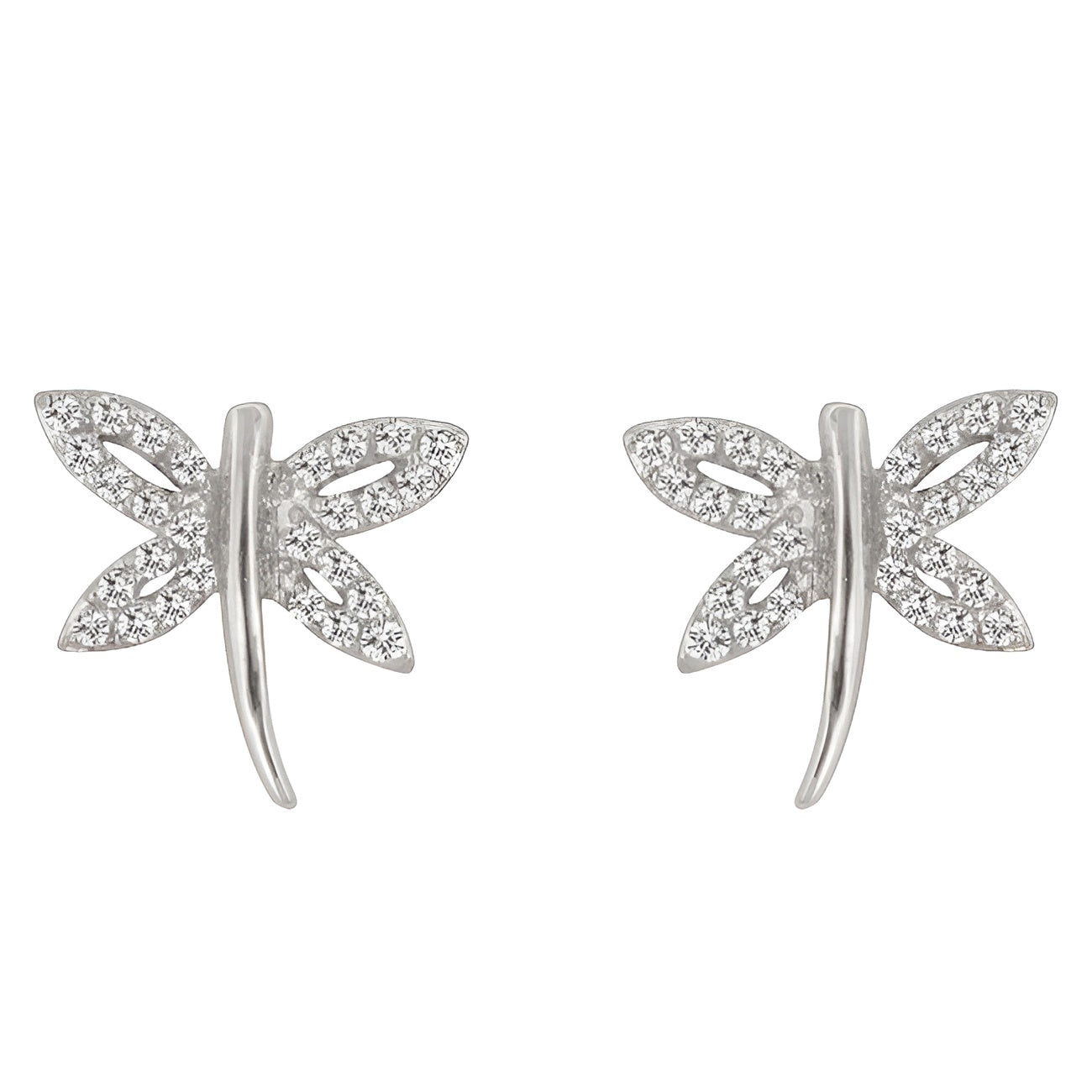 CUBIC ZIRCONIA DRAGONFLY EARRINGS