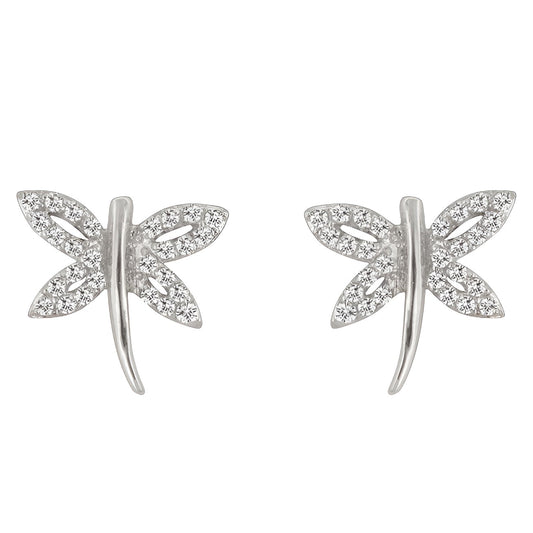 CUBIC ZIRCONIA DRAGONFLY EARRINGS