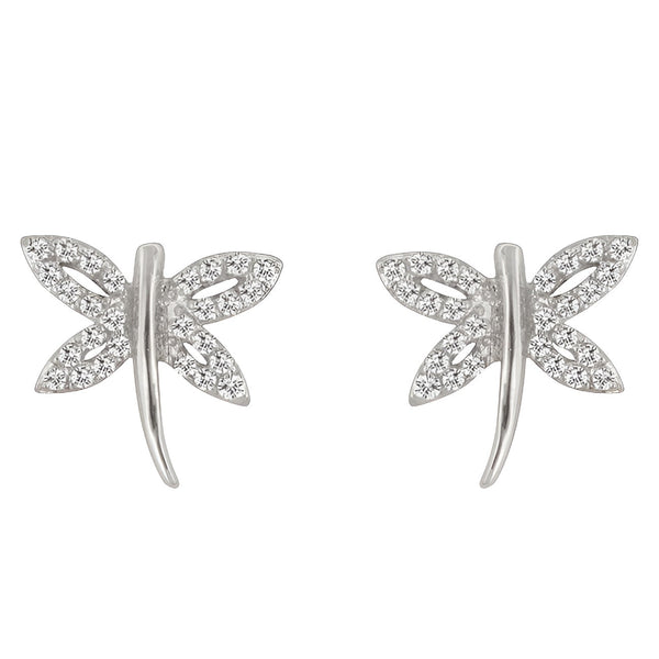 CUBIC ZIRCONIA DRAGONFLY EARRINGS