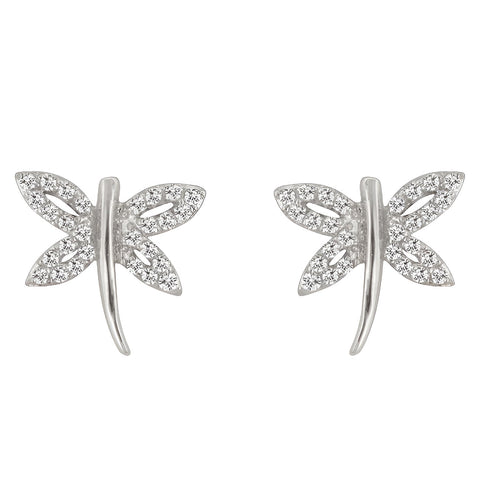 CUBIC ZIRCONIA DRAGONFLY EARRINGS