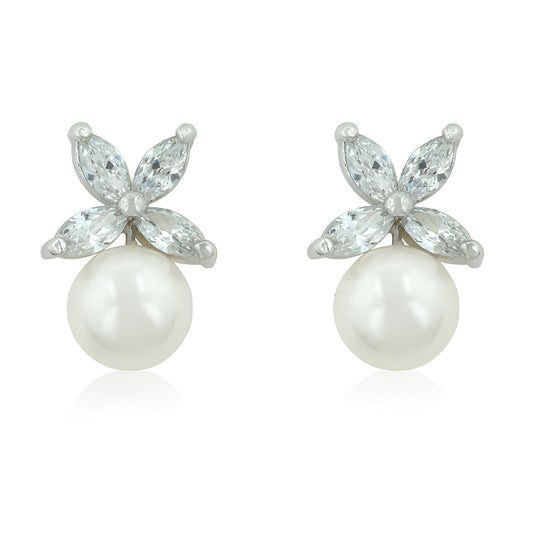 BUTTERFLY PEARL STUD EARRINGS - PIERGIORGIO CERRONI