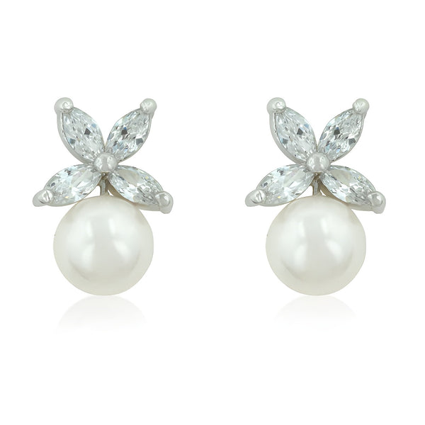 BUTTERFLY PEARL STUD EARRINGS - PIERGIORGIO CERRONI