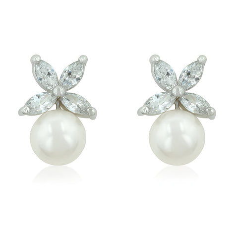 BUTTERFLY PEARL STUD EARRINGS - PIERGIORGIO CERRONI