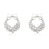 HOLIDAY WREATH CLEAR CRYSTAL EARRINGS