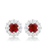 BELLA BRIDAL EARRINGS IN RUBY RED