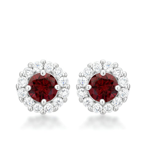 BELLA BRIDAL EARRINGS IN GARNET RED