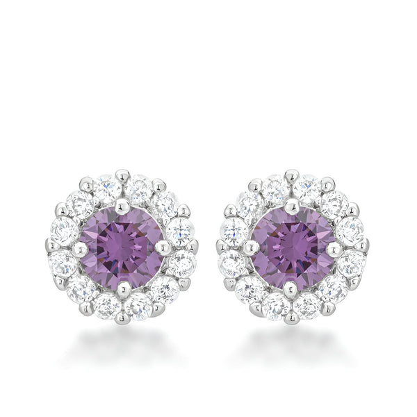 BELLA BRIDAL EARRINGS IN PURPLE