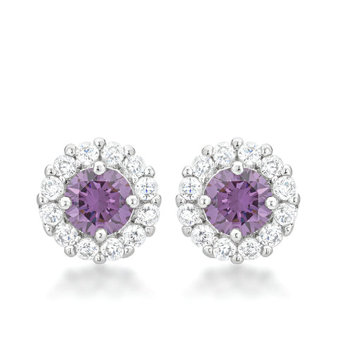 BELLA BRIDAL EARRINGS IN PURPLE