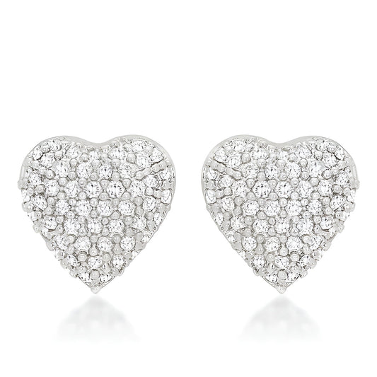 SPECIAL PAVE HEART EARRINGS