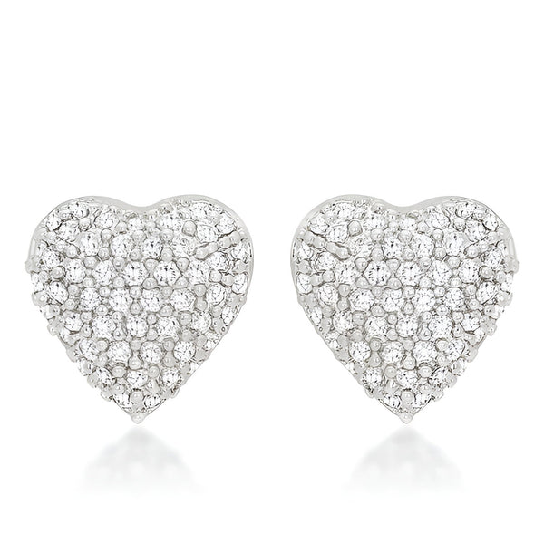 SPECIAL PAVE HEART EARRINGS