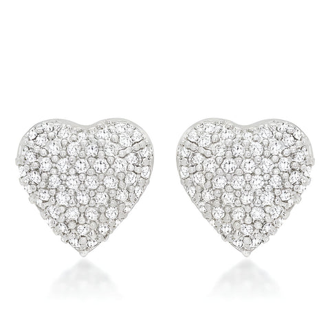 SPECIAL PAVE HEART EARRINGS