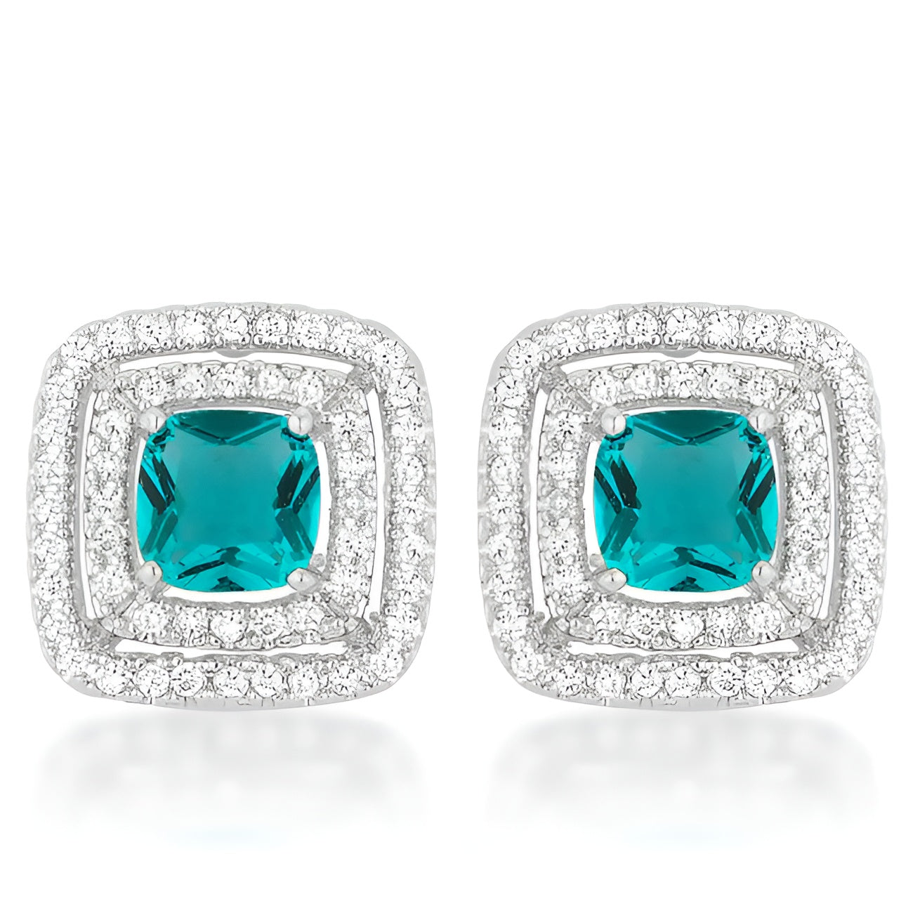 AQUA HALO STUD EARRINGS
