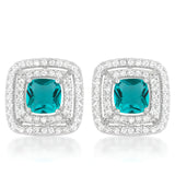 AQUA HALO STUD EARRINGS