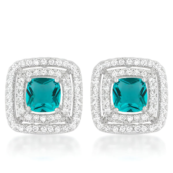 AQUA HALO STUD EARRINGS