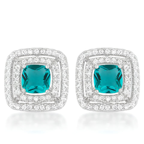 AQUA HALO STUD EARRINGS