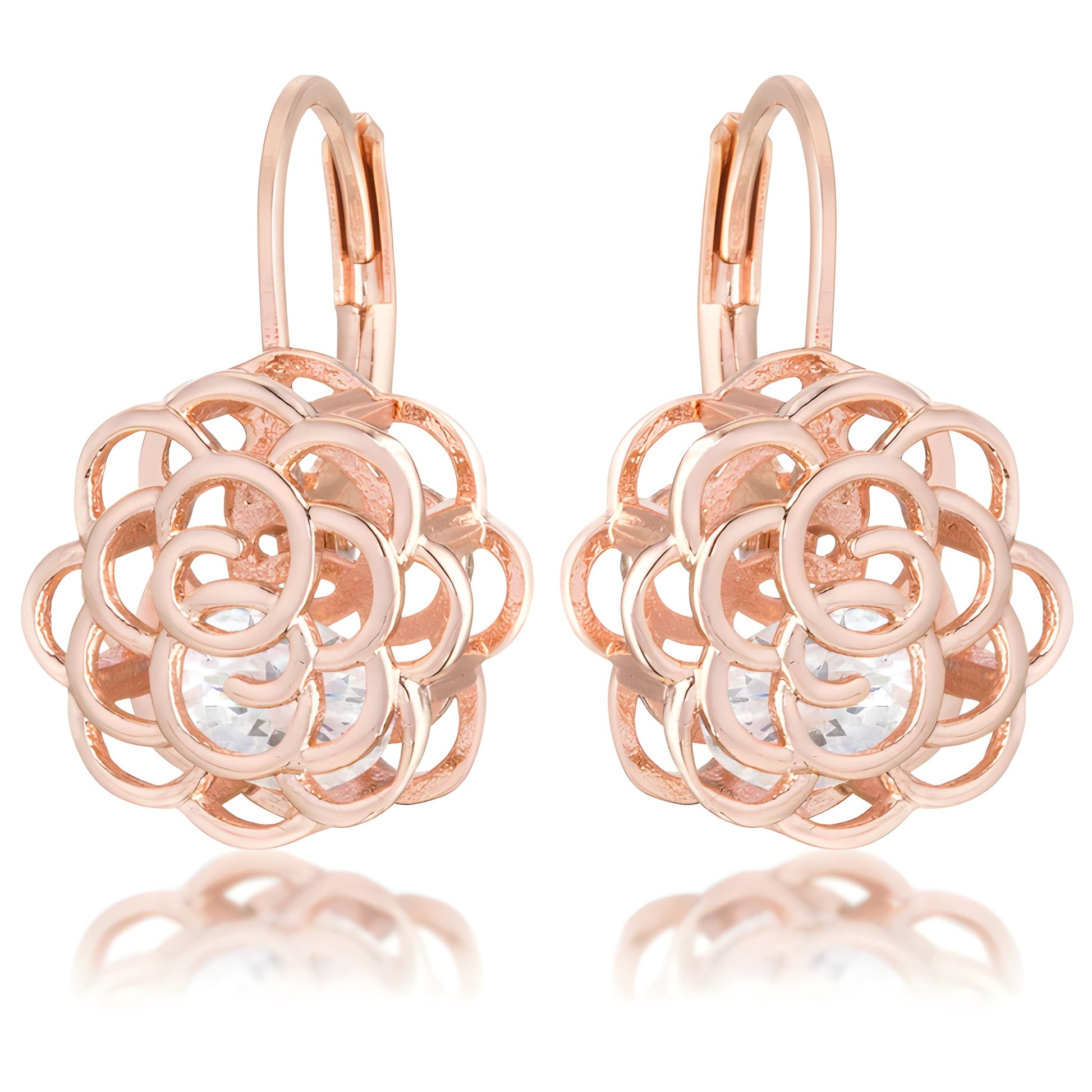MAYA ROSE 1.5 CT CZ ROSE GOLD DROP EARRINGS - PIERGIORGIO CERRONI