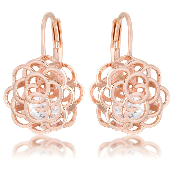 MAYA ROSE 1.5 CT CZ ROSE GOLD DROP EARRINGS - PIERGIORGIO CERRONI