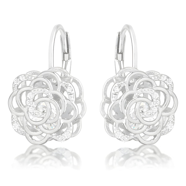 MAYA ROSE 1.5 CT CZ RHODIUM DROP EARRINGS - PIERGIORGIO CERRONI