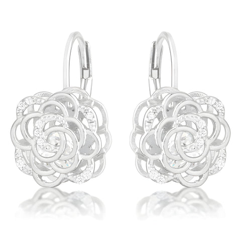 MAYA ROSE 1.5 CT CZ RHODIUM DROP EARRINGS - PIERGIORGIO CERRONI