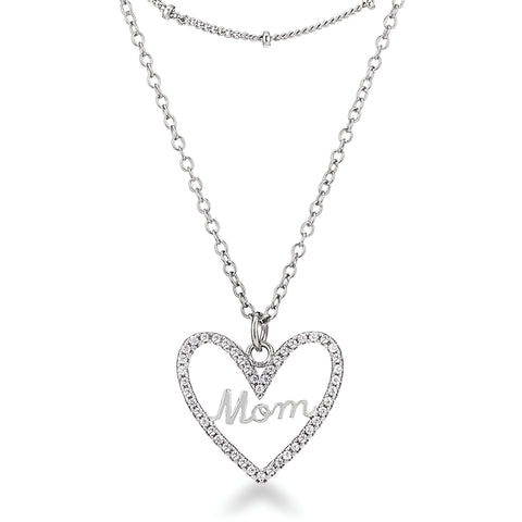 ELEGANT LAYERED "MOM" NECKLACE