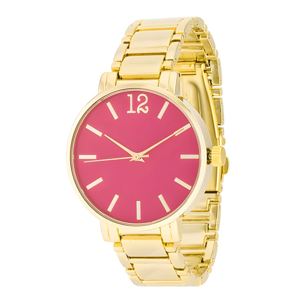 GOLD TONED WATCH - PINK