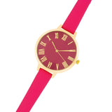 GOLD WATCH WITH PINK LEATHER STRAP - PIERGIORGIO CERRONI