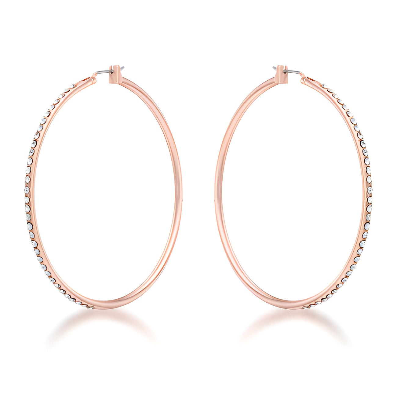 LARGE ROSEGOLD HOOP EARRINGS WITH CRYSTALS - PIERGIORGIO CERRONI