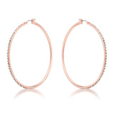 LARGE ROSEGOLD HOOP EARRINGS WITH CRYSTALS - PIERGIORGIO CERRONI