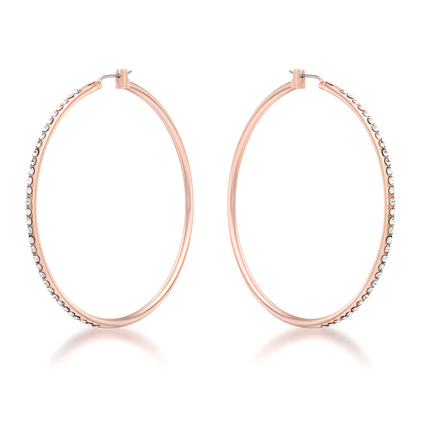 LARGE ROSEGOLD HOOP EARRINGS WITH CRYSTALS - PIERGIORGIO CERRONI