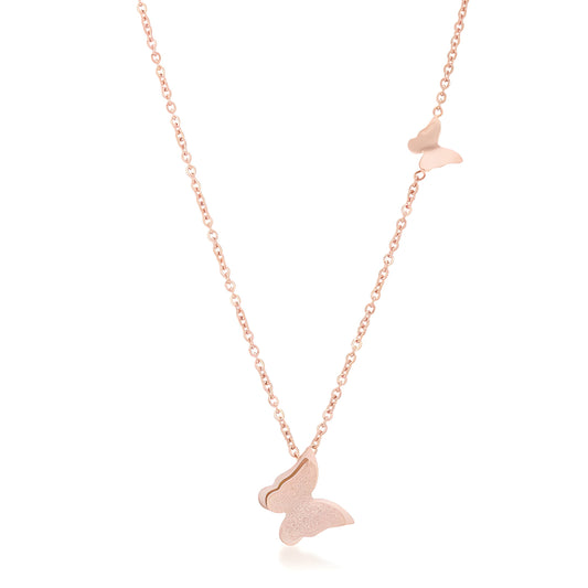 BEATRICE ROSE GOLD DELICATE BUTTERFLY NECKLACE